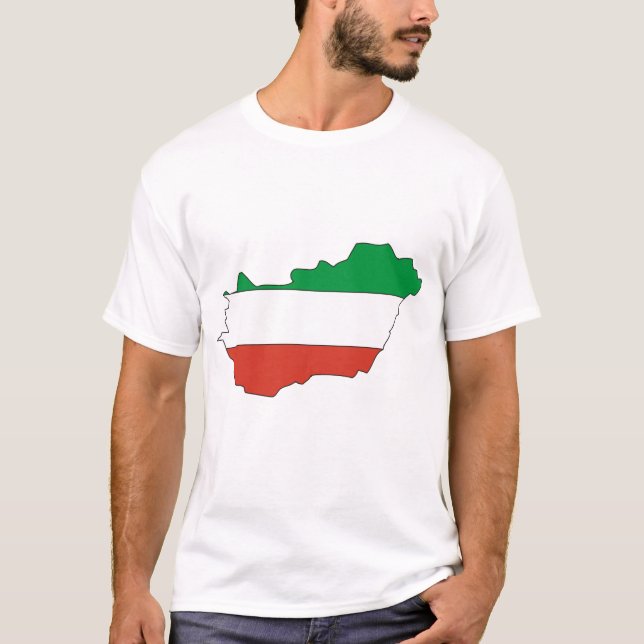 Camiseta Mapa de la bandera de Hungría (Anverso)