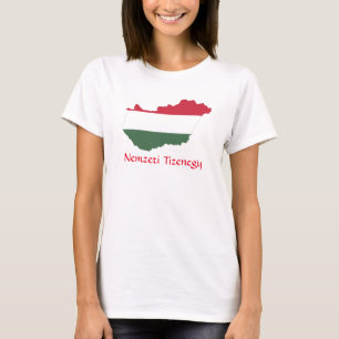 Camiseta Mapa de la bandera de Hungría Nemzeti Tizenegy T-S