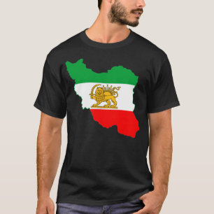 Camiseta Mapa de la bandera de Irán con logotipo de león