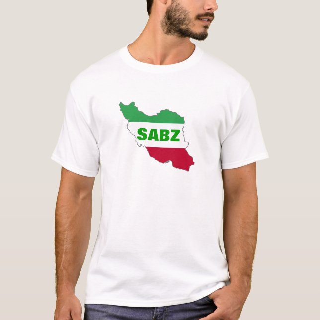 Camiseta Mapa de la bandera de Irán "SABZ" (Anverso)