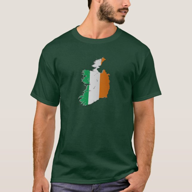 Camiseta Mapa de la bandera de Irlanda (Anverso)