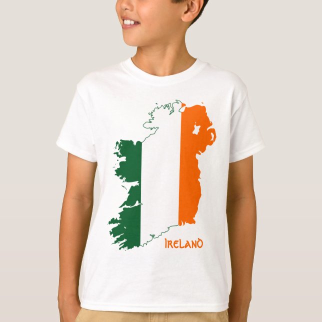 Camiseta Mapa de la bandera de Irlanda (Anverso)
