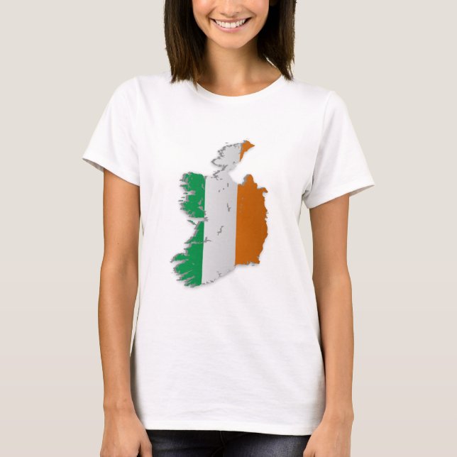 Camiseta Mapa de la bandera de Irlanda (Anverso)