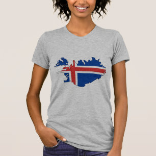 Camiseta Mapa de la bandera de Islandia