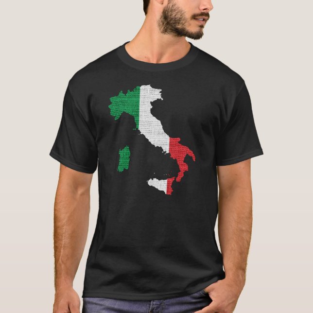 Camiseta Mapa de la bandera de Italia (Anverso)