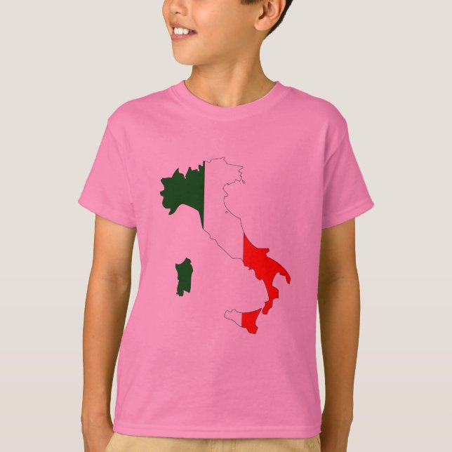 Camiseta Mapa de la bandera de Italia (Anverso)