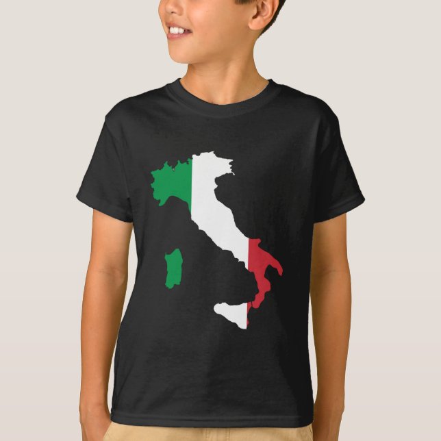 Camiseta Mapa de la bandera de Italia (Anverso)