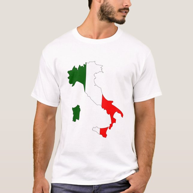 Camiseta Mapa de la bandera de Italia (Anverso)