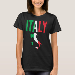 Camiseta Mapa de la bandera de Italia - Italiano