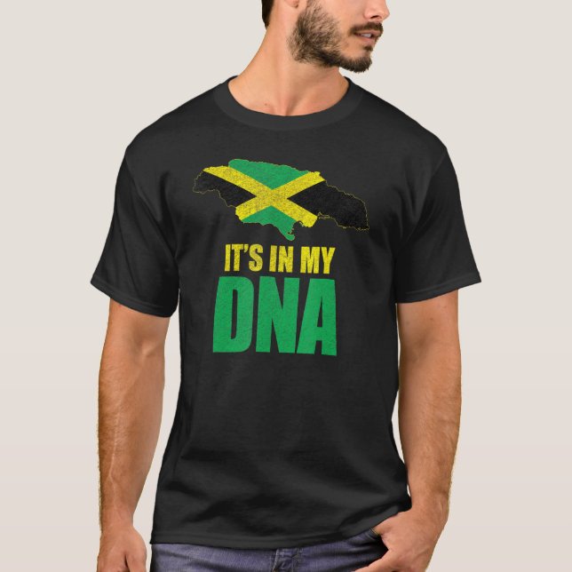 Camiseta Mapa de la bandera de Jamaica - Es Patriótico En M (Anverso)