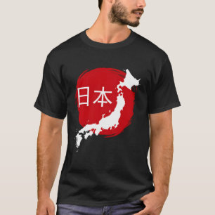 Camiseta Mapa de la bandera de Japón Nippon Nihon Tokyo Osa
