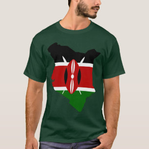 Camiseta Mapa de la bandera de Kenia