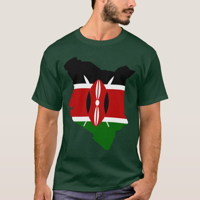 Camiseta Mapa de la bandera de Kenia