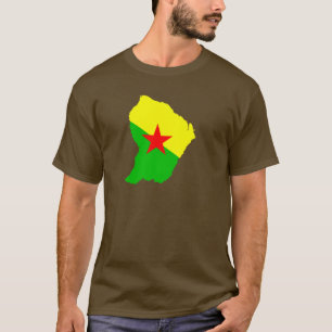Camiseta Mapa de la bandera de la Guayana FRANCESA