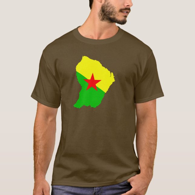 Camiseta Mapa de la bandera de la Guayana FRANCESA (Anverso)