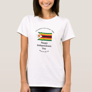 Camiseta Mapa de la bandera de la INDEPENDENCIA de ZIMBABWE