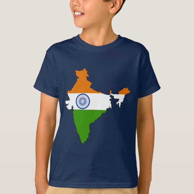 Camiseta Mapa de la bandera de la India (Anverso)