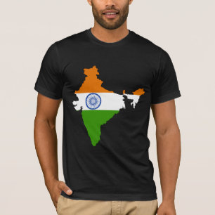 Camiseta Mapa de la bandera de la India del mismo tamaño