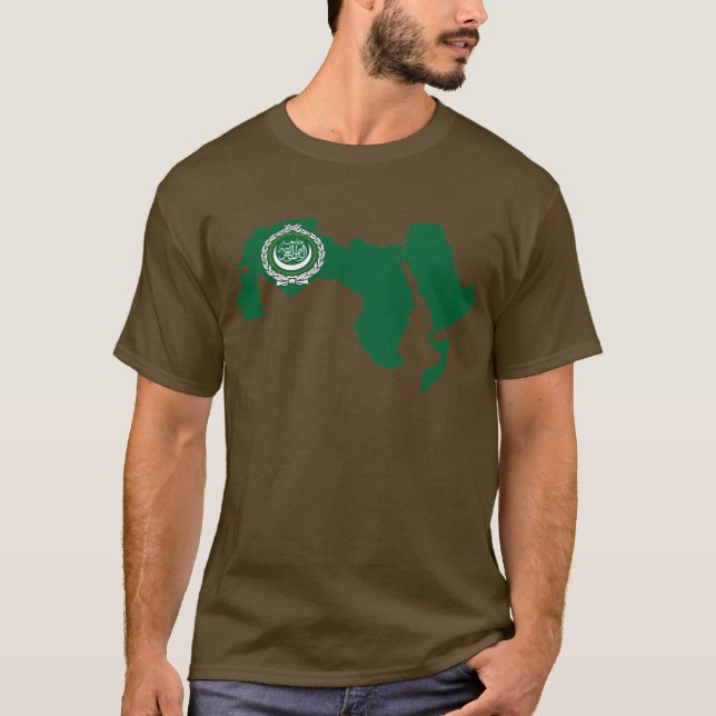 Camiseta Mapa de la bandera de la liga árabe (Anverso)