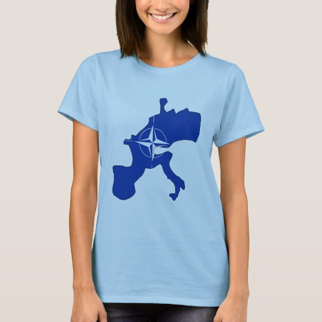 Camiseta Mapa de la bandera de la OTAN (Anverso)
