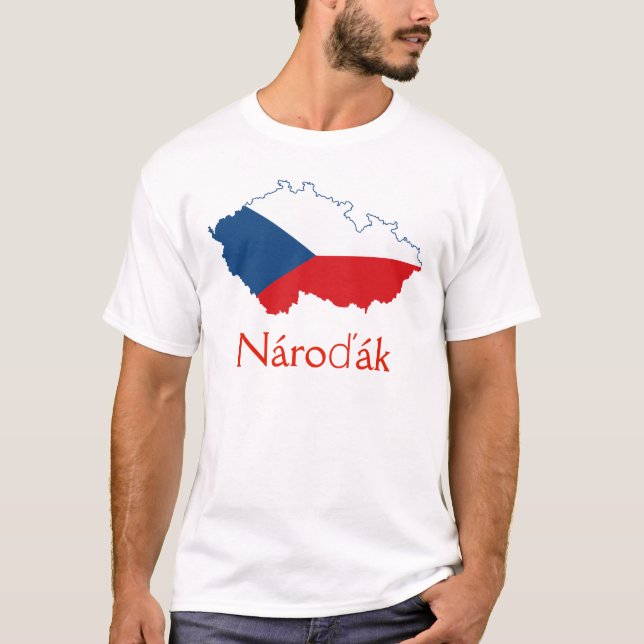 Camiseta Mapa de la bandera de la República Checa NároŪák T (Anverso)