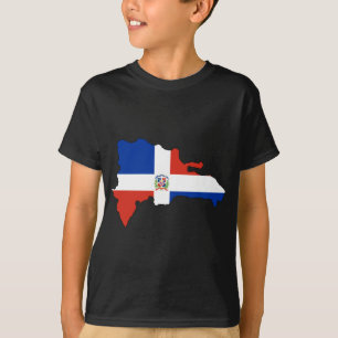 Camiseta Mapa de la bandera de la República Dominicana