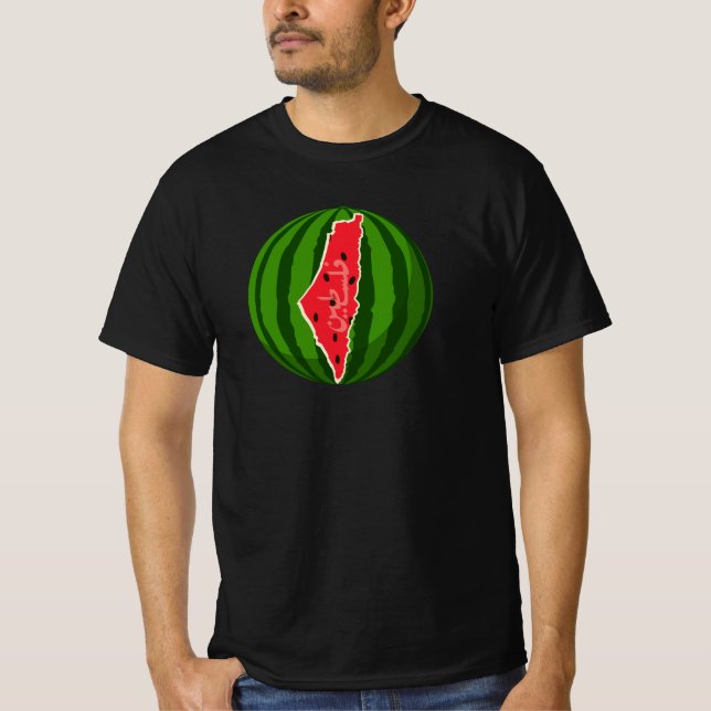 Camiseta Mapa de la bandera de la sandía palestina. Liberen (Anverso)