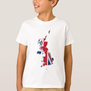 Camiseta Mapa de la bandera de las dependencias de Reino