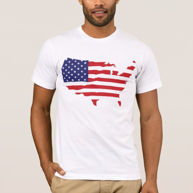 Camiseta Mapa de la bandera de los E.E.U.U. (Anverso)