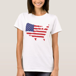 Camiseta Mapa de la bandera de los E.E.U.U.
