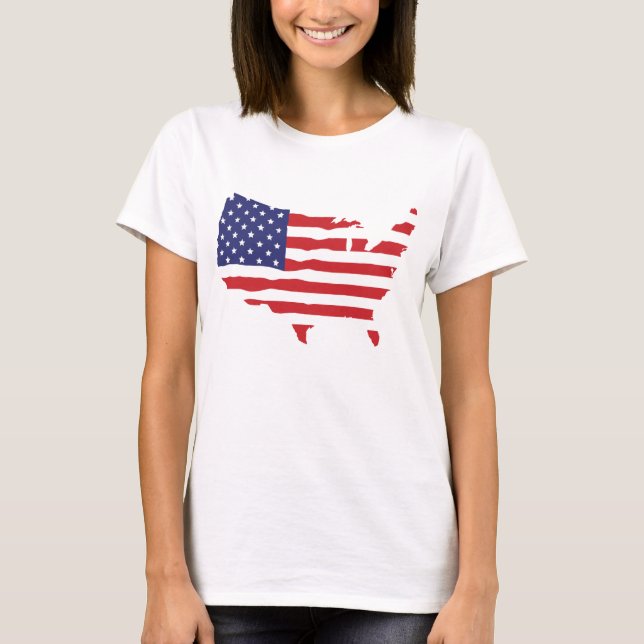 Camiseta Mapa de la bandera de los E.E.U.U. (Anverso)