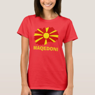 Camiseta Mapa de la bandera de Macedonia Maqedoni T-Shirt