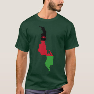 Camiseta Mapa de la bandera de Malawi