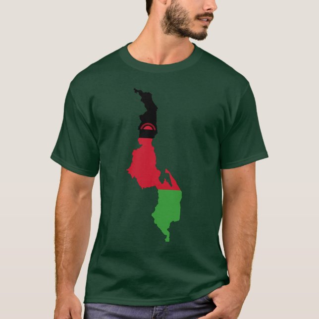 Camiseta Mapa de la bandera de Malawi (Anverso)