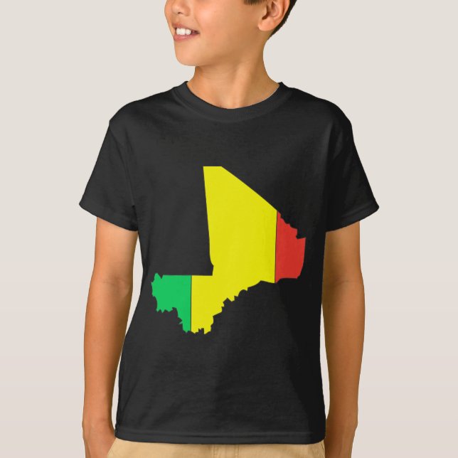 Camiseta Mapa de la bandera de Malí (Anverso)