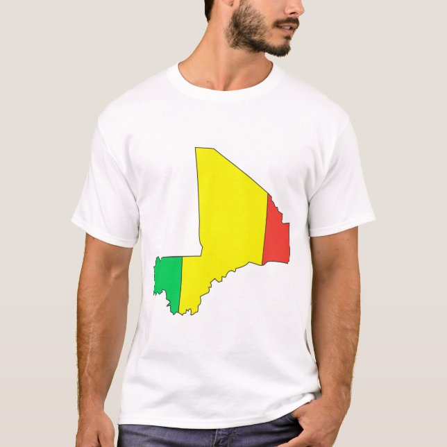 Camiseta Mapa de la bandera de Malí (Anverso)
