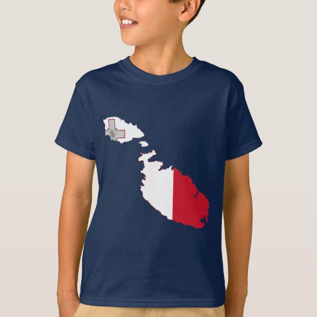 Camiseta Mapa de la bandera de Malta (Anverso)