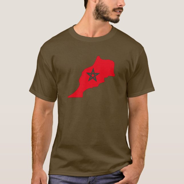 Camiseta Mapa de la bandera de Marruecos (Anverso)