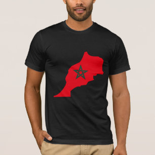 Camiseta Mapa de la bandera de Marruecos del mismo tamaño
