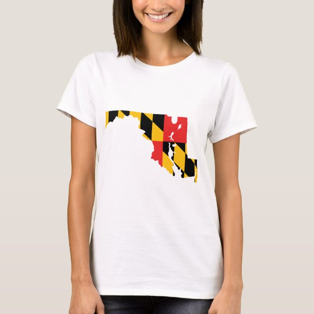 Camiseta Mapa de la bandera de Maryland (Anverso)