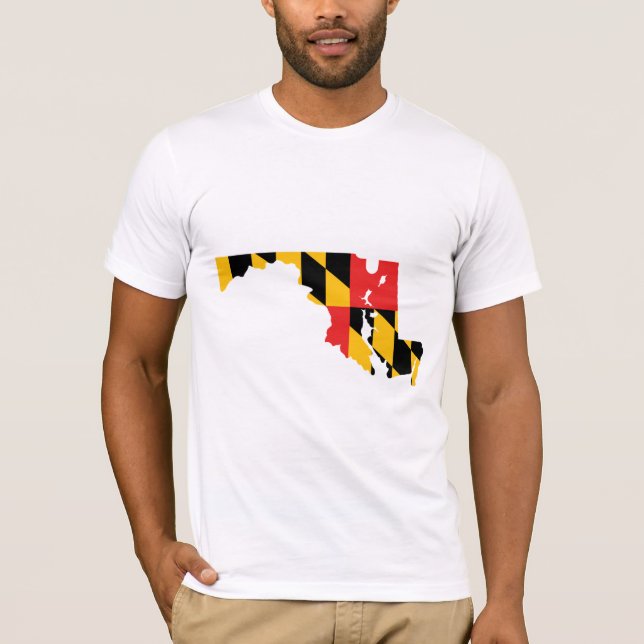 Camiseta Mapa de la bandera de Maryland (Anverso)