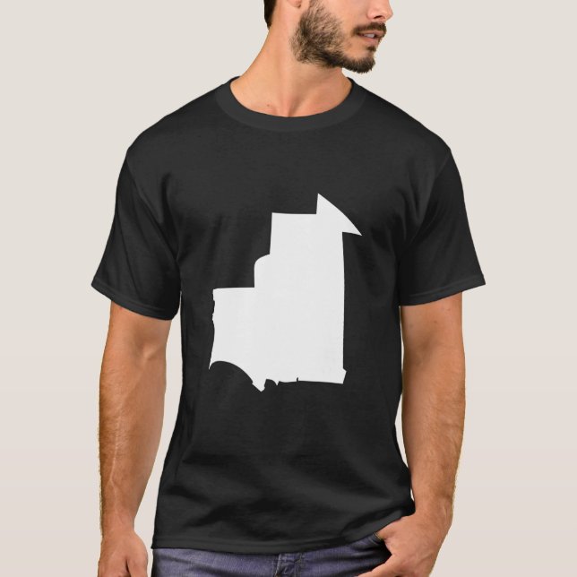 Camiseta Mapa de la bandera de Mauritania - Mauritania (Anverso)