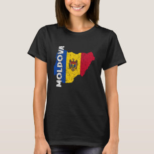 Camiseta Mapa de la bandera de Moldavia Orgullo moldavo Raí