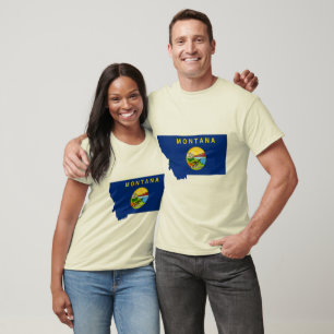 Camiseta Mapa de la bandera de Montana