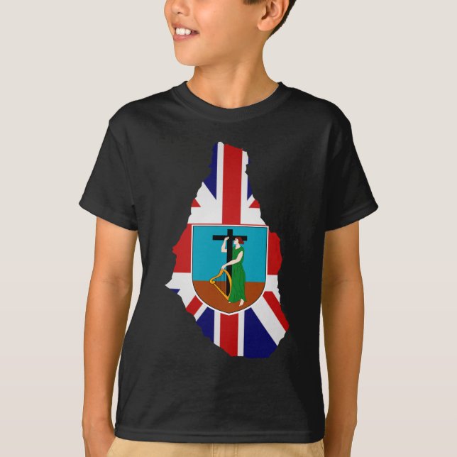 Camiseta Mapa de la bandera de Montserrat (Anverso)