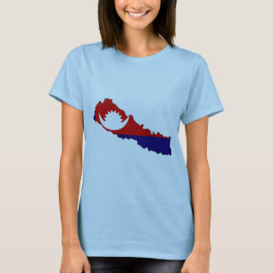 Camiseta Mapa de la bandera de Nepal