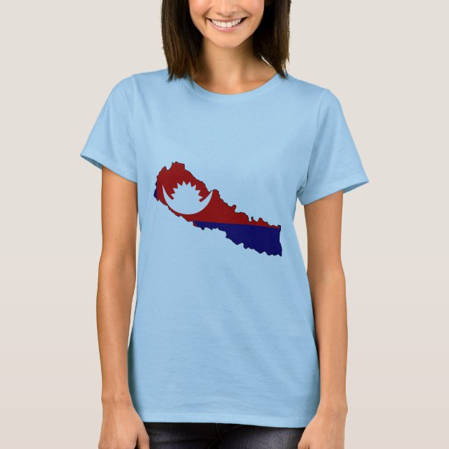 Camiseta Mapa de la bandera de Nepal (Anverso)