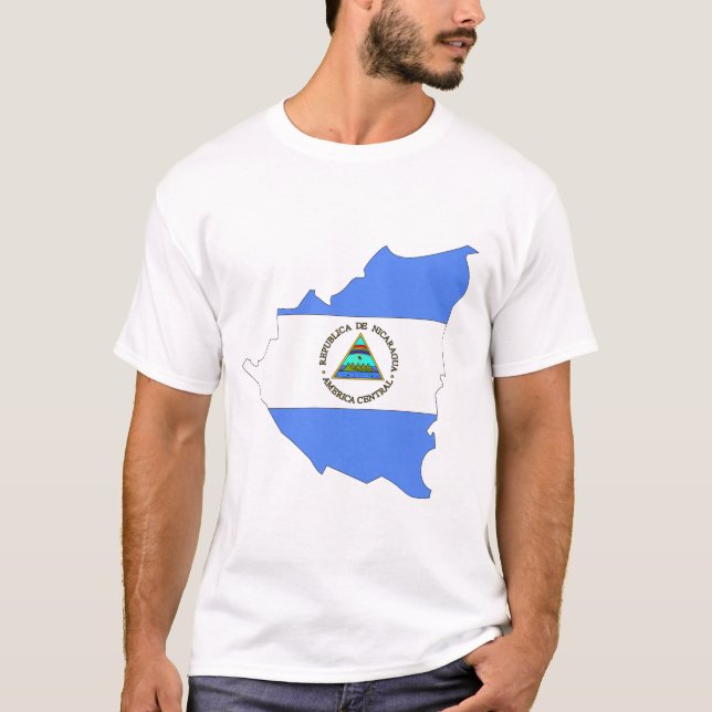 Camiseta Mapa de la bandera de Nicaragua (Anverso)