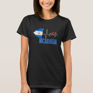 Camiseta Mapa de la bandera de Nicaragua latido por orgullo