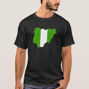 Camiseta Mapa de la bandera de Nigeria del mismo tamaño